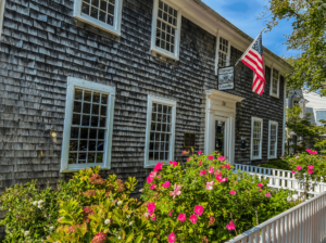 The outside of a New England building rumored to haunted in Martha's Vineyard.